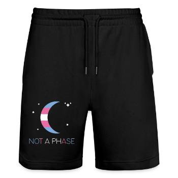 Mois de la fierté LGBTQ - Pas une phase - Transgenre - Short de jogging bio TRAINER Stanley/Stella unisexe - noir - Devant - Nik (191cm) & Marisol (170cm)