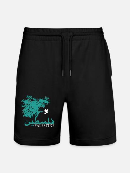 Olivetree Peace Palestine - Stanley/Stella Trainer Unisex Organic Jogging Shorts - black