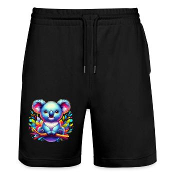 Koala - Short de jogging bio TRAINER Stanley/Stella unisexe - noir - Devant - Nik (191cm) & Marisol (170cm)