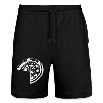 Pizza Sketch - Stanley/Stella Trainer Unisex Organic Jogging Shorts - black - Front - Nik (191cm) & Marisol (170cm)