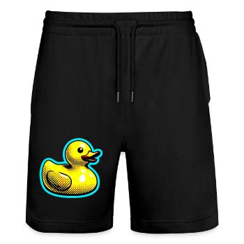 Caneton Canard Canard Canard - Short de jogging bio TRAINER Stanley/Stella unisexe - noir - Devant - Nik (191cm) & Marisol (170cm)