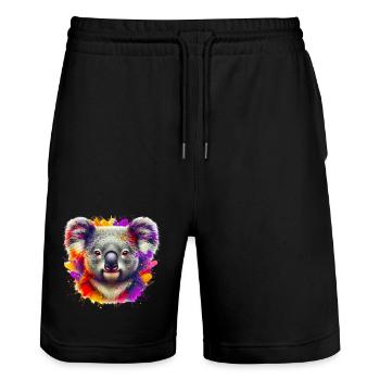 Koala - Short de jogging bio TRAINER Stanley/Stella unisexe - noir - Devant - Nik (191cm) & Marisol (170cm)