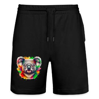 Koala - Short de jogging bio TRAINER Stanley/Stella unisexe - noir - Devant - Nik (191cm) & Marisol (170cm)