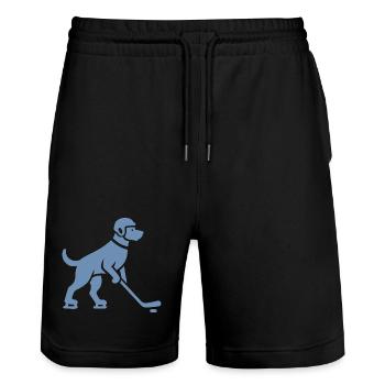 Silhouette de joueur de hockey sur glace chien - Short de jogging bio TRAINER Stanley/Stella unisexe - noir - Devant - Nik (191cm) & Marisol (170cm)