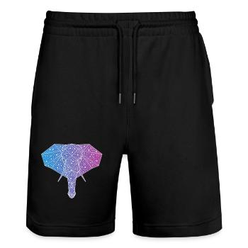 éléphant galactique - Short de jogging bio TRAINER Stanley/Stella unisexe - noir - Devant - Nik (191cm) & Marisol (170cm)