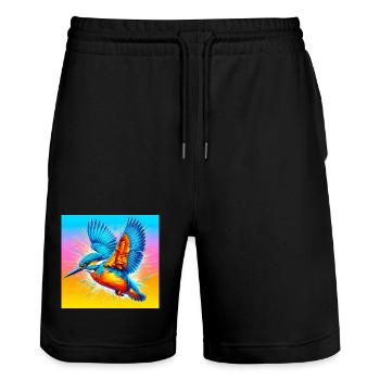 martin-pêcheur - Short de jogging bio TRAINER Stanley/Stella unisexe - noir - Devant - Nik (191cm) & Marisol (170cm)