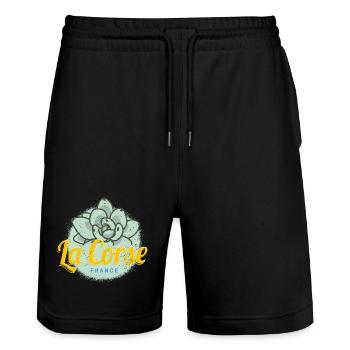 Corsica Vintage Succulent France Souvenir - Stanley/Stella Trainer Unisex Organic Jogging Shorts - black - Front - Nik (191cm) & Marisol (170cm)
