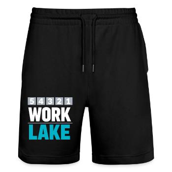 See-wochenende Countdown Zu See-tagen - Stanley/Stella Unisex Bio Joggingshorts Trainer  - Schwarz - Vorne - Nik (191cm) & Marisol (170cm)