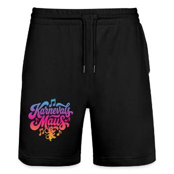Costume de fête de carnaval Souris Carnaval - Short de jogging bio TRAINER Stanley/Stella unisexe - noir - Devant - Nik (191cm) & Marisol (170cm)