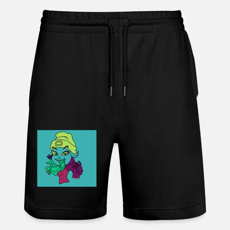 Neon-Graffiti-Maskottchen - Stanley/Stella Unisex Bio Joggingshorts Trainer  - Schwarz