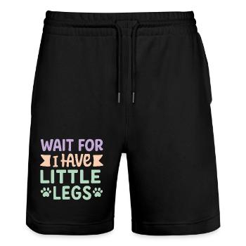 Le chien dit Humour Mème Humour, Drôle, petites jambes drôles - Short de jogging bio TRAINER Stanley/Stella unisexe - noir - Devant - Nik (191cm) & Marisol (170cm)