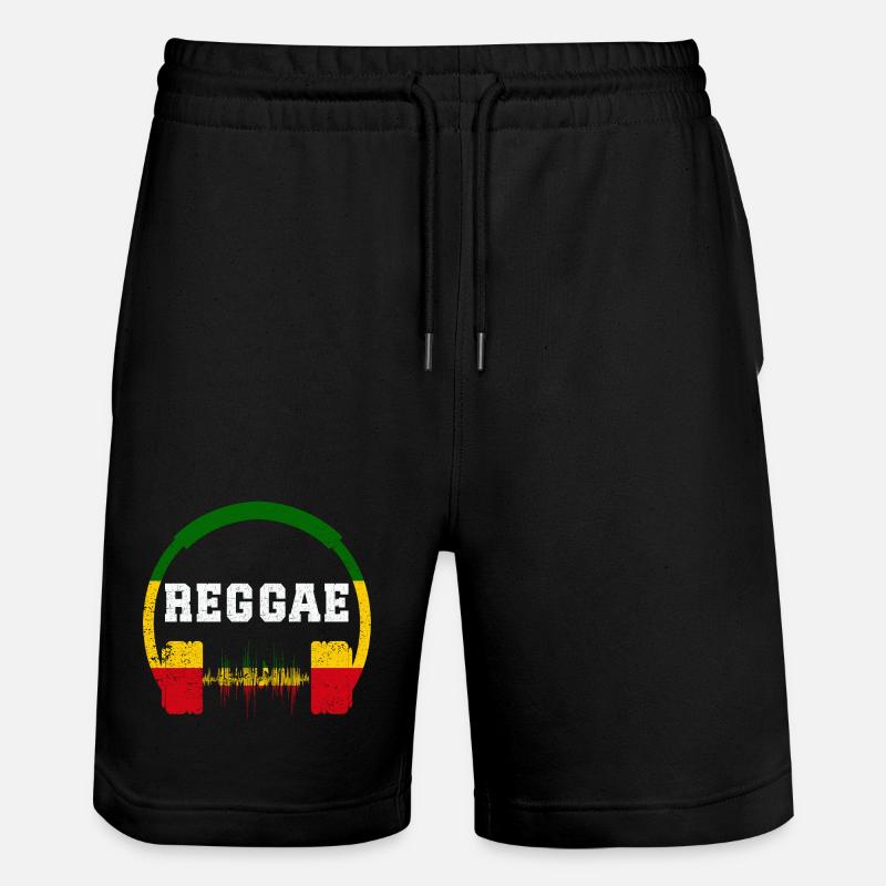 Conception des ondes casques reggae - Short de jogging bio TRAINER Stanley/Stella unisexe - noir