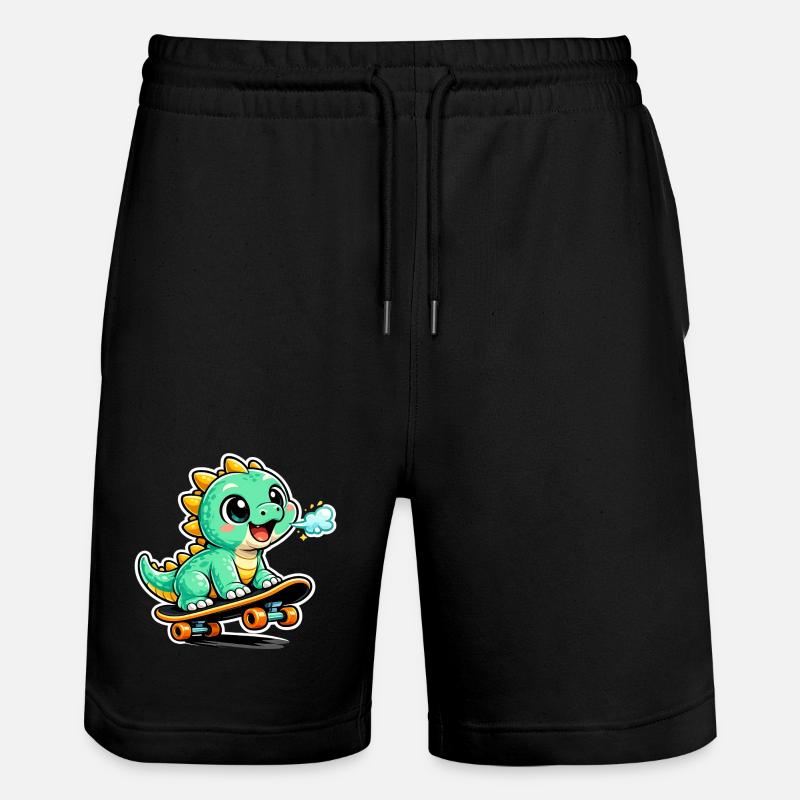 Héros du skateboard Dino vert - Short de jogging bio TRAINER Stanley/Stella unisexe - noir