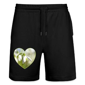 Conception du Cœur du Perce-Neige - Short de jogging bio TRAINER Stanley/Stella unisexe - noir - Devant - Nik (191cm) & Marisol (170cm)