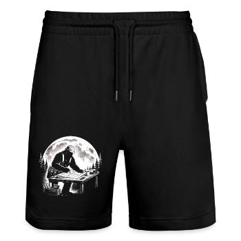 Bigfoot Architect - Stanley/Stella Trainer Unisex Organic Jogging Shorts - black - Front - Nik (191cm) & Marisol (170cm)