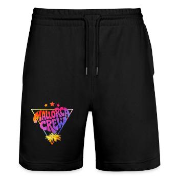 Mallorca Crew Neon Gradient - Stanley/Stella Trainer Unisex Organic Jogging Shorts - black - Front - Nik (191cm) & Marisol (170cm)