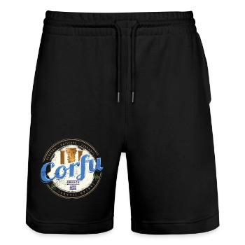 Korfu Ionische Inseln Griechenland Souvenir - Stanley/Stella Unisex Bio Joggingshorts Trainer  - Schwarz - Vorne - Nik (191cm) & Marisol (170cm)