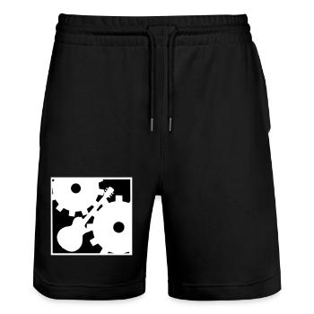 Rock against the Machine - Stanley/Stella Unisex Bio Joggingshorts Trainer  - Schwarz - Vorne - Nik (191cm) & Marisol (170cm)