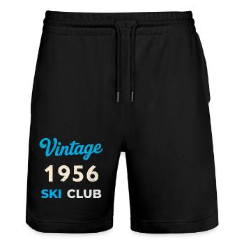 Vintage 1956 – Ski Club Retro Geburtsjahr Geschenk - Stanley/Stella Unisex Bio Joggingshorts Trainer  - Schwarz - Vorne - Nik (191cm) & Marisol (170cm)