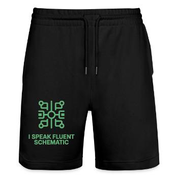 Je parle couramment la technologie des schémas circuités - Short de jogging bio TRAINER Stanley/Stella unisexe - noir - Devant - Nik (191cm) & Marisol (170cm)