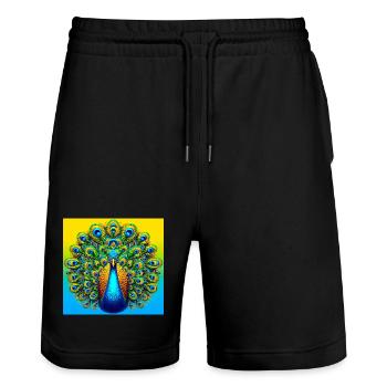paon - Short de jogging bio TRAINER Stanley/Stella unisexe - noir - Devant - Nik (191cm) & Marisol (170cm)