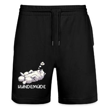 Chien Fatigué Samoyède Propriétaire Samoyède Chien Samoyède - Short de jogging bio TRAINER Stanley/Stella unisexe - noir - Devant - Nik (191cm) & Marisol (170cm)