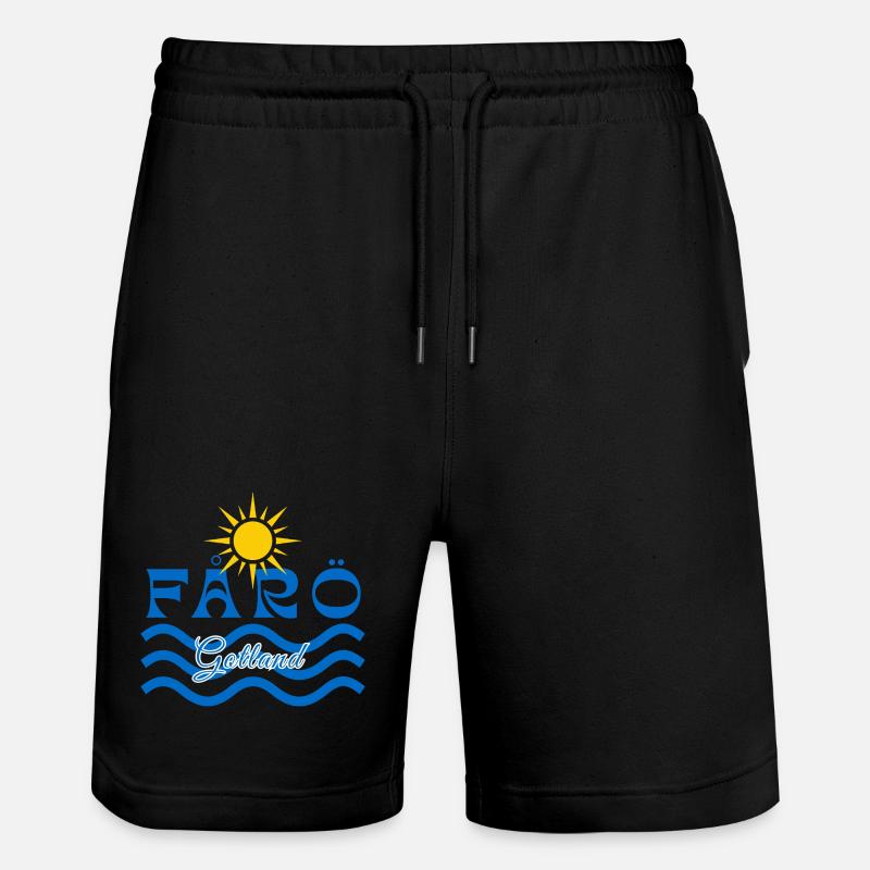 Fårö Gotland-Soleil et Vagues - Short de jogging bio TRAINER Stanley/Stella unisexe - noir