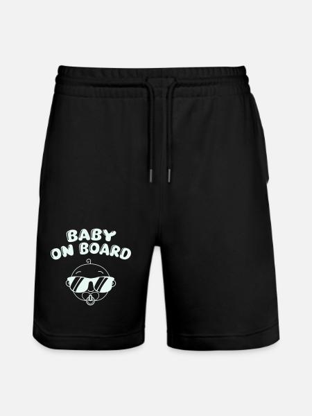 Baby On Board Retro Sunglasses - Stanley/Stella Trainer Unisex Organic Jogging Shorts - black