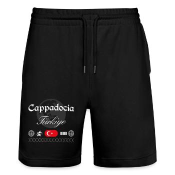 Kappadokien Türkei Streetwear Reise Souvenir - Stanley/Stella Unisex Bio Joggingshorts Trainer  - Schwarz - Vorne - Nik (191cm) & Marisol (170cm)
