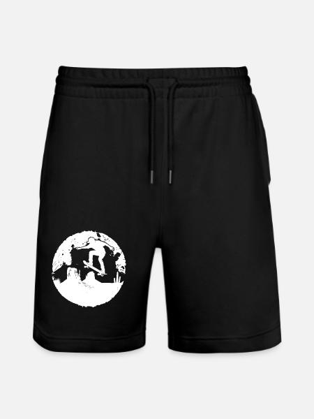 Skateboarder Drawing - Stanley/Stella Trainer Unisex Organic Jogging Shorts - black