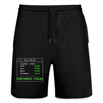 Cadeau IT DevOps du pipeline de construction System Check - Short de jogging bio TRAINER Stanley/Stella unisexe - noir - Devant - Nik (191cm) & Marisol (170cm)