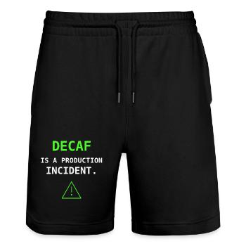 Le décaféiné est un incident de production IT Café humoristique - Short de jogging bio TRAINER Stanley/Stella unisexe - noir - Devant - Nik (191cm) & Marisol (170cm)