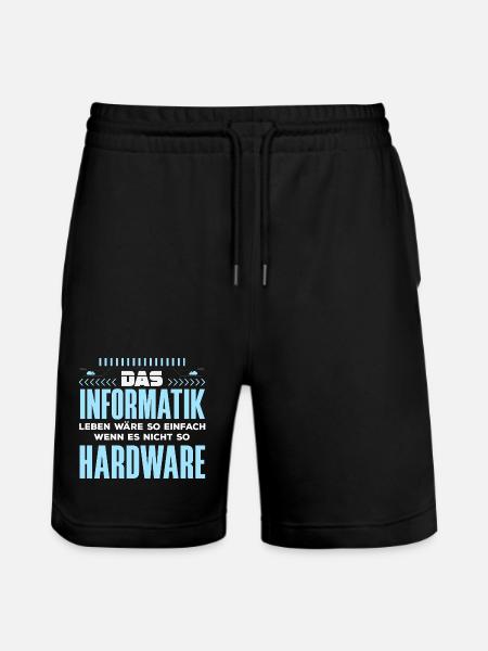 Informatik Hardware Spruch - Stanley/Stella Unisex Bio Joggingshorts Trainer - Schwarz