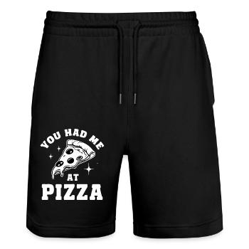 Pizza Italien Fast Food - Stanley/Stella Unisex Bio Joggingshorts Trainer  - Schwarz - Vorne - Nik (191cm) & Marisol (170cm)