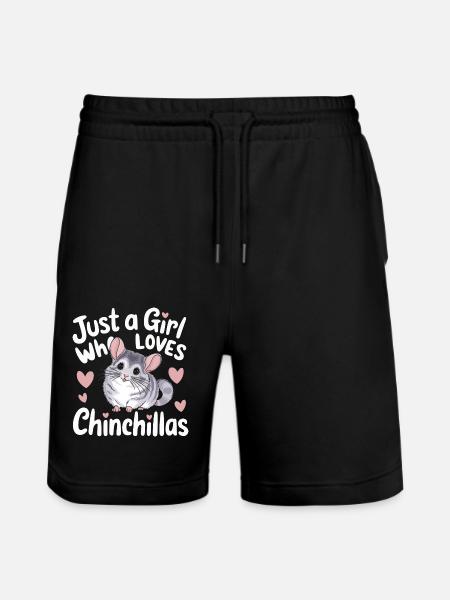 Chinchilla Chinchillas Mouse - Stanley/Stella Trainer Unisex Organic Jogging Shorts - black