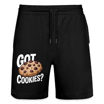 Cookies Cookie Keks Kekse Schokolade - Stanley/Stella Unisex Bio Joggingshorts Trainer  - Schwarz - Vorne - Nik (191cm) & Marisol (170cm)