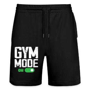 Gym Mode on Funny Beast Workout, Men Gym Lifting - Short de jogging bio TRAINER Stanley/Stella unisexe - noir - Devant - Nik (191cm) & Marisol (170cm)