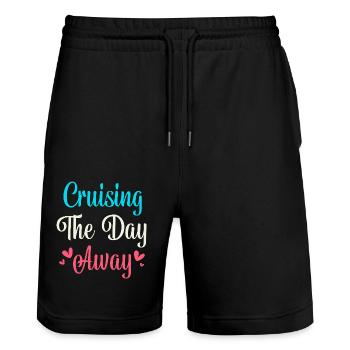 Cruise Cruise Ship - Stanley/Stella Trainer Unisex Organic Jogging Shorts - black - Front - Nik (191cm) & Marisol (170cm)