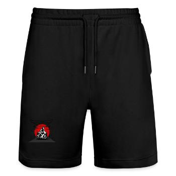 Sportif Soleil Levant - Short de jogging bio TRAINER Stanley/Stella unisexe - noir - Devant - Nik (191cm) & Marisol (170cm)