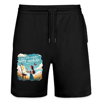 Ölmalerei In Der Natur für Maler Und Künstler - Stanley/Stella Unisex Bio Joggingshorts Trainer  - Schwarz - Vorne - Nik (191cm) & Marisol (170cm)