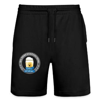 kein alkohol bier prost trinken saufen Humor Party - Stanley/Stella Unisex Bio Joggingshorts Trainer  - Schwarz - Vorne - Nik (191cm) & Marisol (170cm)