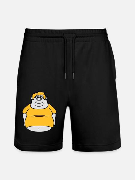 circle ball man fat thick clipart cartoon cartoon lu - Stanley/Stella Trainer Unisex Organic Jogging Shorts - black