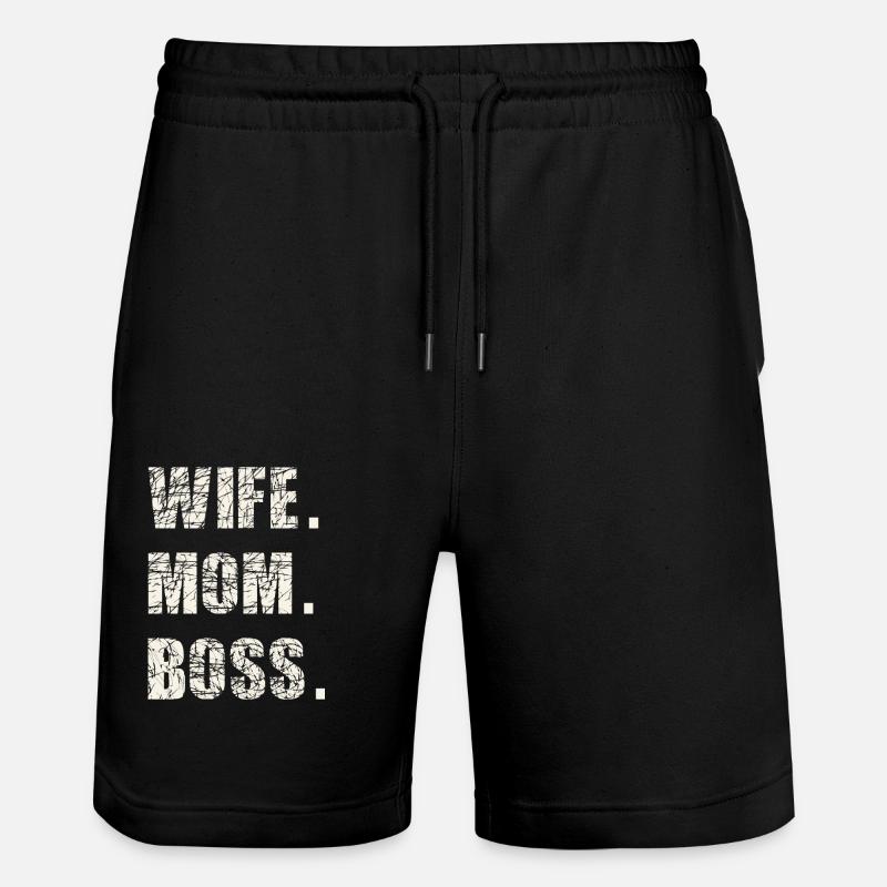 Ehefrau Mutter Chef - Stanley/Stella Unisex Bio Joggingshorts Trainer  - Schwarz