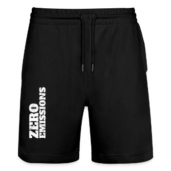 Zero emissions / electric driving / electric car - Stanley/Stella Trainer Unisex Organic Jogging Shorts - black - Front - Nik (191cm) & Marisol (170cm)
