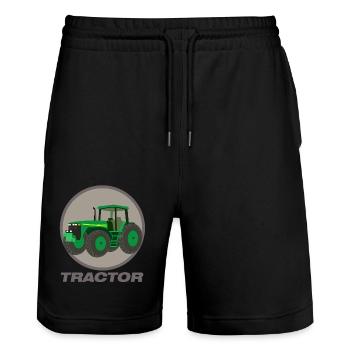Tractor is my machine - tractor is my machine - Stanley/Stella Trainer Unisex Organic Jogging Shorts - black - Front - Nik (191cm) & Marisol (170cm)
