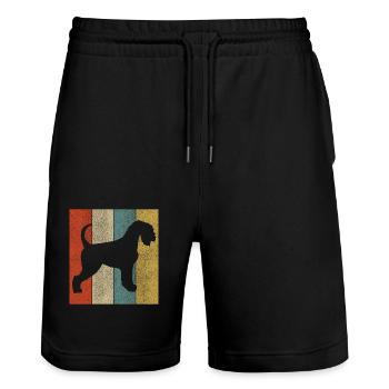 Miniatur Schnauzer Hunde Geschenk Zwergschnauzer - Stanley/Stella Unisex Bio Joggingshorts Trainer  - Schwarz - Vorne - Nik (191cm) & Marisol (170cm)