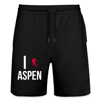 Moniteur de ski Aspen Language School Colorado Au pair - Short de jogging bio TRAINER Stanley/Stella unisexe - noir - Devant - Nik (191cm) & Marisol (170cm)