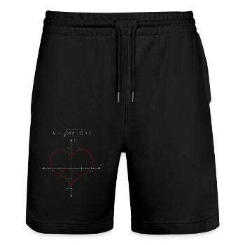 Saint Valentine coeur cadeau maths - Short de jogging bio TRAINER Stanley/Stella unisexe - noir - Devant - Nik (191cm) & Marisol (170cm)