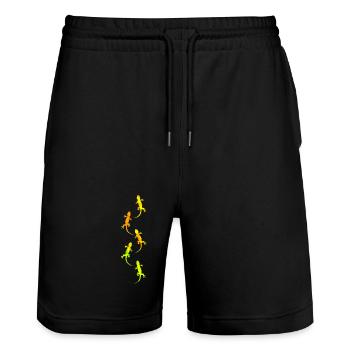 Geckos - Short de jogging bio TRAINER Stanley/Stella unisexe - noir - Devant - Nik (191cm) & Marisol (170cm)