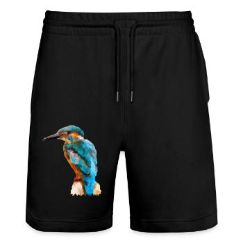 Eisvogel - Stanley/Stella Unisex Bio Joggingshorts Trainer  - Schwarz - Vorne - Nik (191cm) & Marisol (170cm)